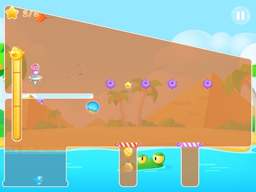 《小鱼飞飞》尖塔沙漠第102关三星金鱼通关攻略