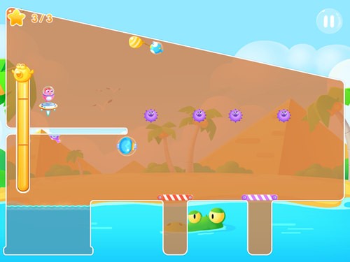 《小鱼飞飞》尖塔沙漠第102关三星金鱼通关攻略