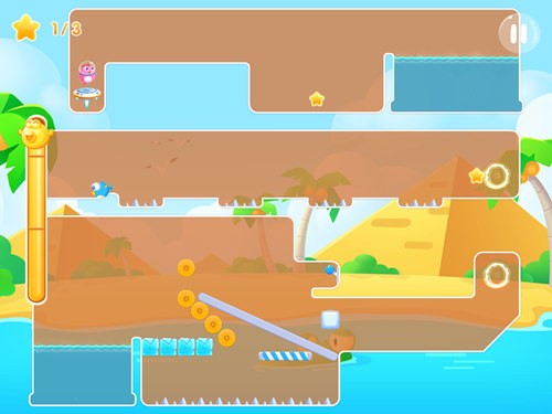 《小鱼飞飞》尖塔沙漠主题第107关 三星金鱼通关